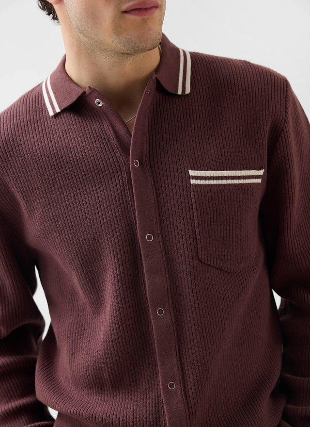 Pablo Cotton Knitted Shirt | Long Sleeve | Espresso