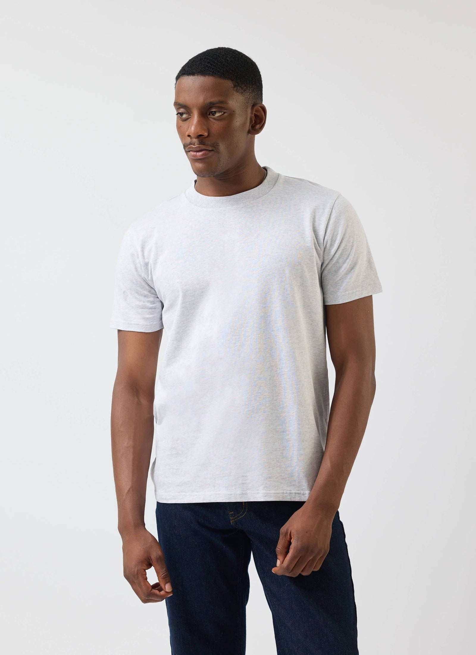 Men S Plain T Shirt Regular Fit Organic Cotton Grey