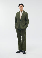 Pleated Tailored Trousers Micro Check Green