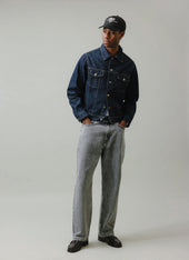 Wide Leg Denim Jeans Warm Grey Wash