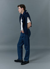 Straight Leg Denim Jeans | Cotton | Mid Wash Blue