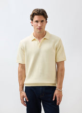Verso Short Sleeve Knitted Shirt | Cotton | Cream