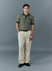 Casa Martini Knitted Polo | Cotton | Forest
