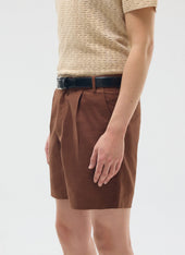 Pleated Linen Shorts