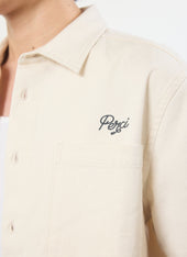 Embroidered Cropped Shirt White