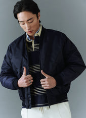Bomber Jacket | Nylon | Midnight with Olive