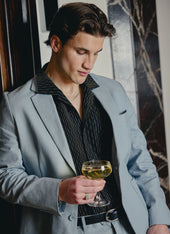 Tailored Linen Blazer | Light Blue