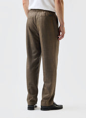 Grounds Relaxed Trousers Herringbone Wool Oak