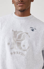 Chenille Patch Jersey Sweatshirt Champion X Percival Grey