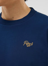 Perci Chainstitch T Shirt | Organic Cotton | Navy