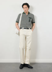Casa Piccante Shirt | Knitted Cotton | Green Jacquard