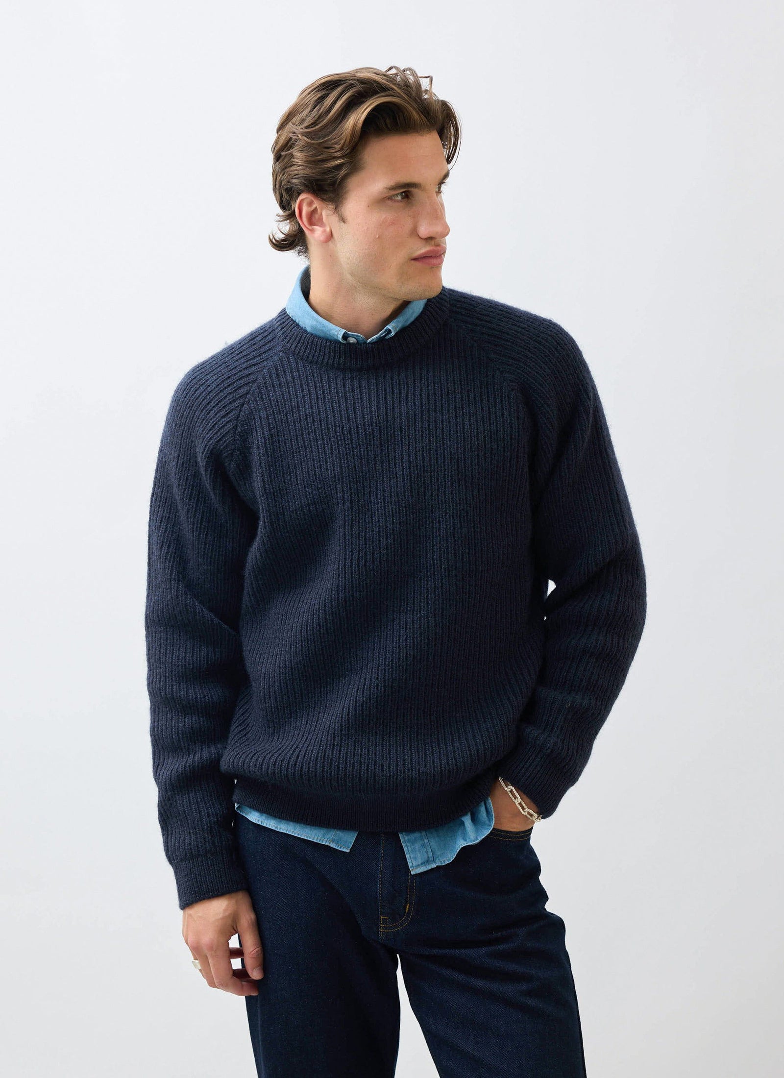 Fisherman Raglan Jumper Wool