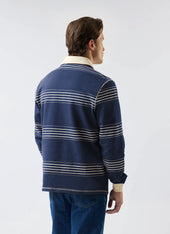 Editor Striped Rugby Polo Shirt Cotton