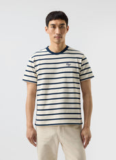 Breton Stripe T Shirt | Organic Cotton | Cream with Navy