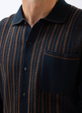 Appendix Long Sleeve Knitted Shirt Cotton With Brown