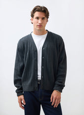 Editor Cardigan Cotton Grey