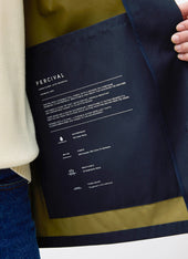 Sherlock Short Trench Coat Waterproof Midnight With Olive