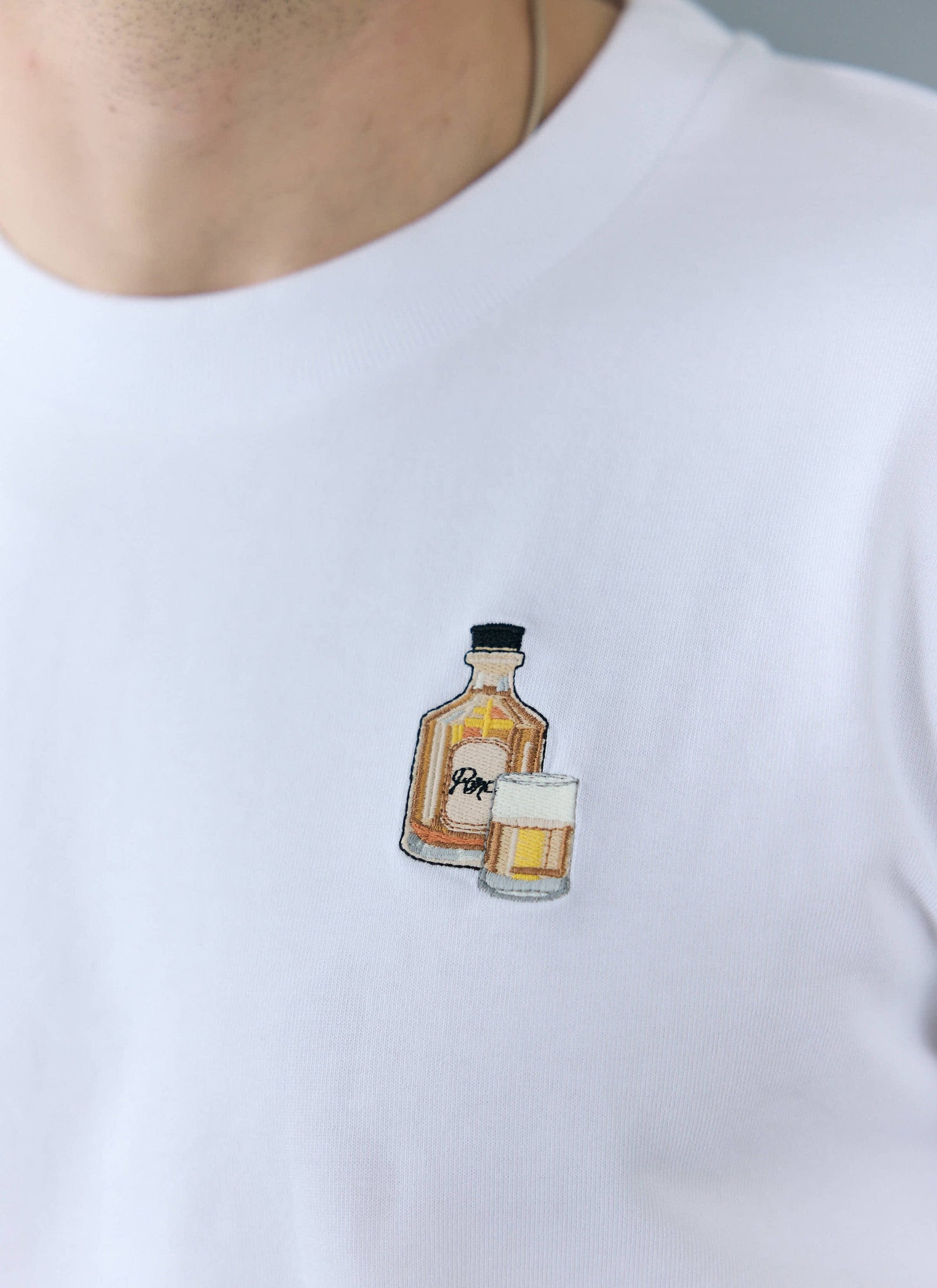 Old Fashioned T Shirt Embroidered Organic Cotton