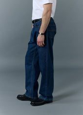 Relaxed Leg Denim Jeans Cotton Mid Wash