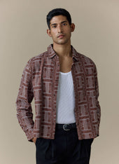 Sashiko Boxy Shirt Cotton