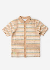 Sari Stripe Knitted Shirt | Cotton | Cream