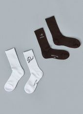 Aperitivo Embroidered Socks | Cotton | Black
