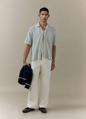 Freddie Crochet Boxy Shirt Cotton Green