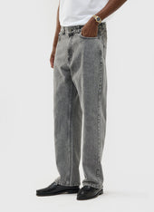 Wide Leg Denim Jeans Warm Grey Wash