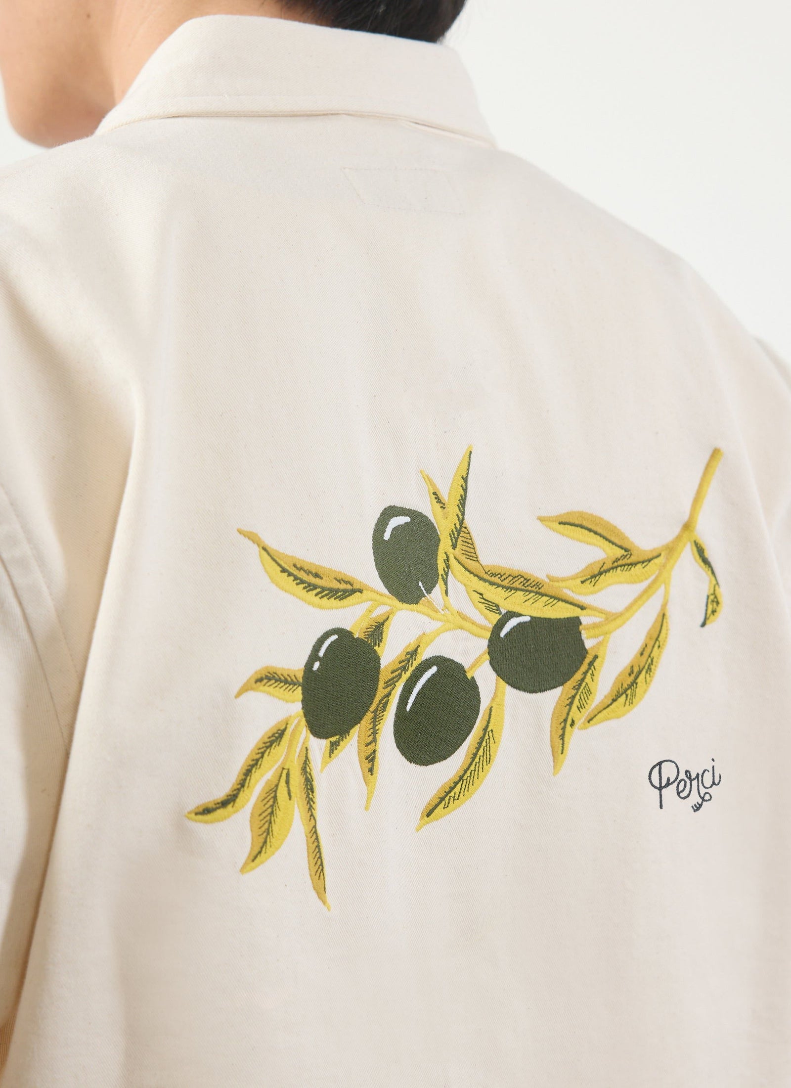 Embroidered Cropped Shirt White