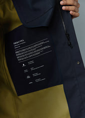 Men's Navy Greyson Long Trench Coat | Waterproof | Midnight with Olive