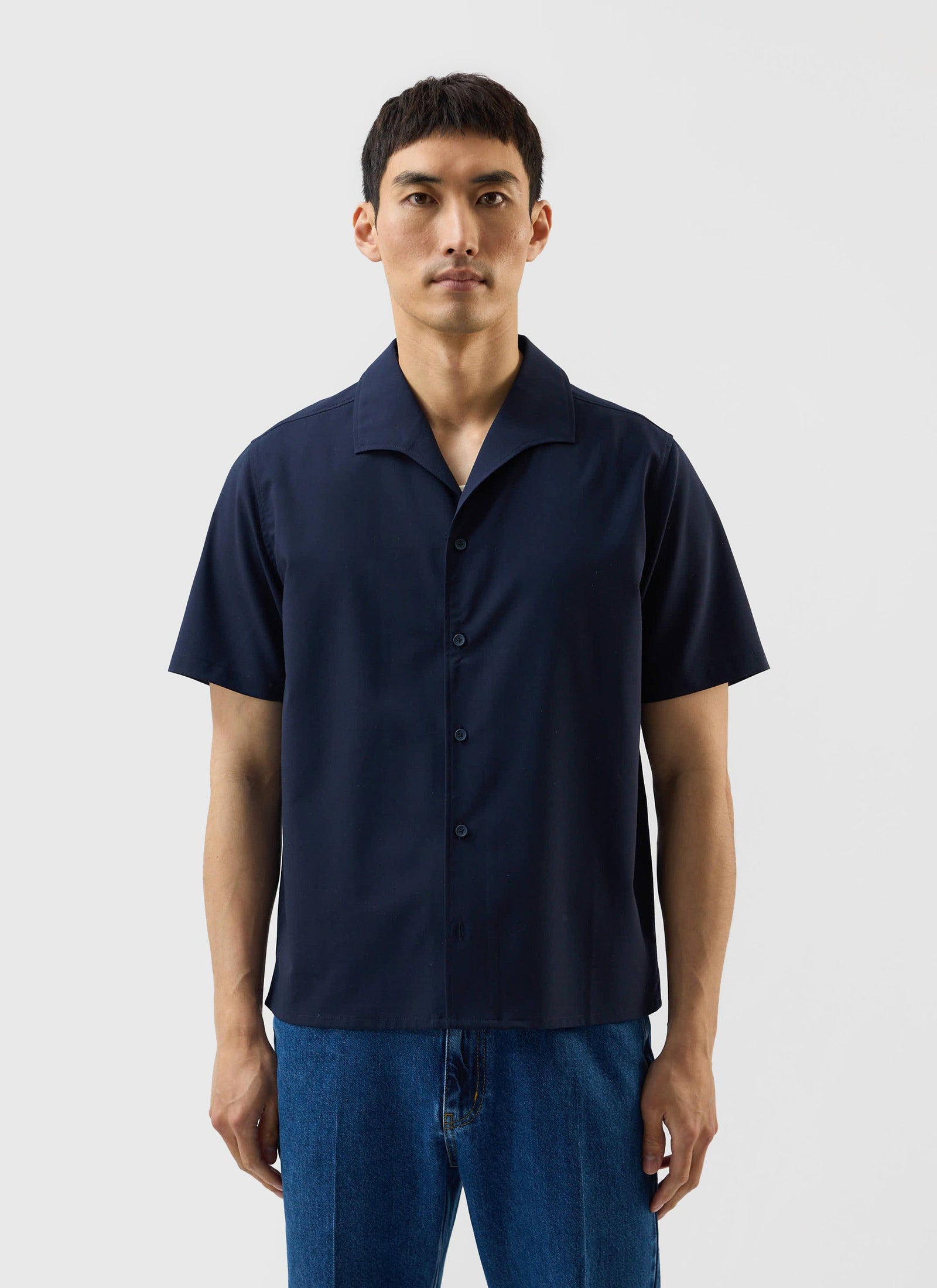 Relaxed Cuban Drape Shirt Percival X Warren Blue