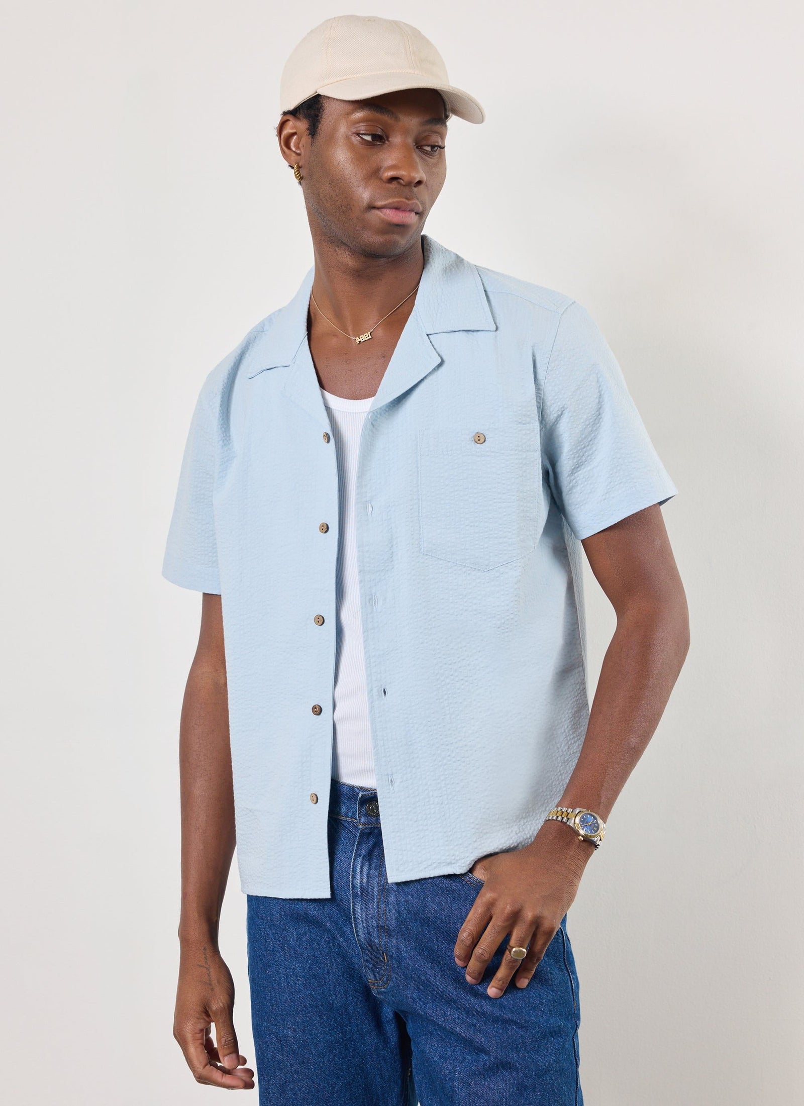 Cuban Shirt Seersucker Light