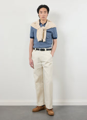Casa Piccante Shirt | Knitted Cotton | Blue Jacquard