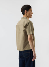 Boxy Cropped Cuban Collar Shirt