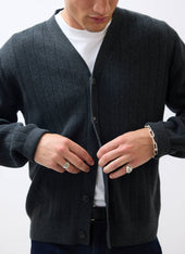 Editor Cardigan Cotton Grey