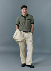 Casa Martini Knitted Polo | Cotton | Forest