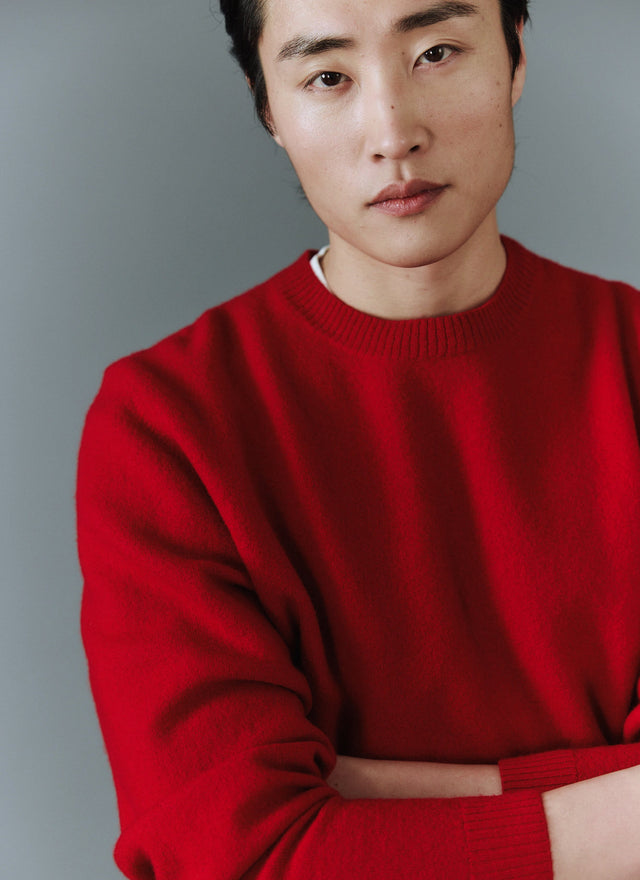 Felted Relaxed Jumper | Wool | Red