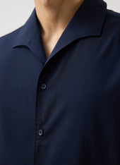 Relaxed Cuban Drape Shirt Percival X Warren Blue