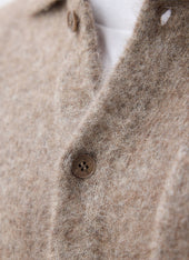 Novel Collared Cardigan Wool Oak