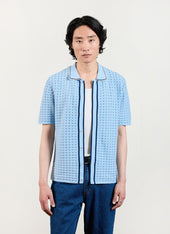Broken Stripe Knitted Shirt | Percival x Ilaria | Blue