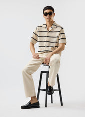 Crochet Groundsman Cuban Shirt With Black