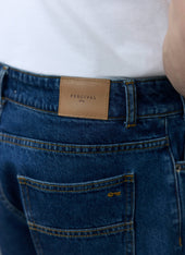 Relaxed Leg Denim Jeans Cotton Mid Wash