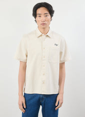 Embroidered Cropped Shirt White