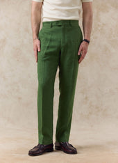Tailored Linen Trousers | Forest