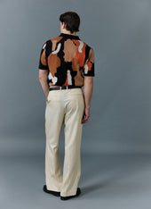 Impressionist Jacquard Shirt | Knitted Cotton | Black