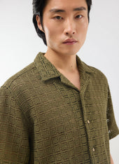 Palermo Crochet Cuban Shirt Cotton Green