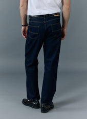 Straight Leg Denim Jeans Cotton Dark