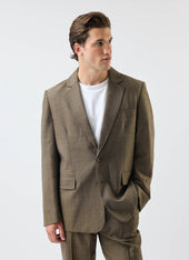 Grounds Tailored Blazer Herringbone Wool Oak