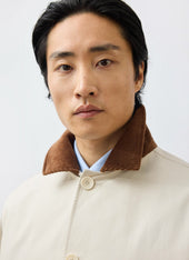 Cord Collar Relaxed Trench Coat Cotton