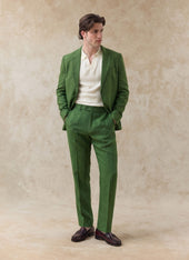 Tailored Linen Blazer | Suit Jacket | Forest